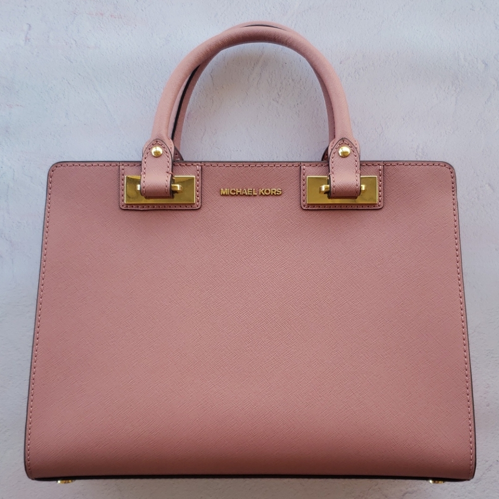 NWOT Michael Kors Quinn Satchel in Rose Saffiano Leather